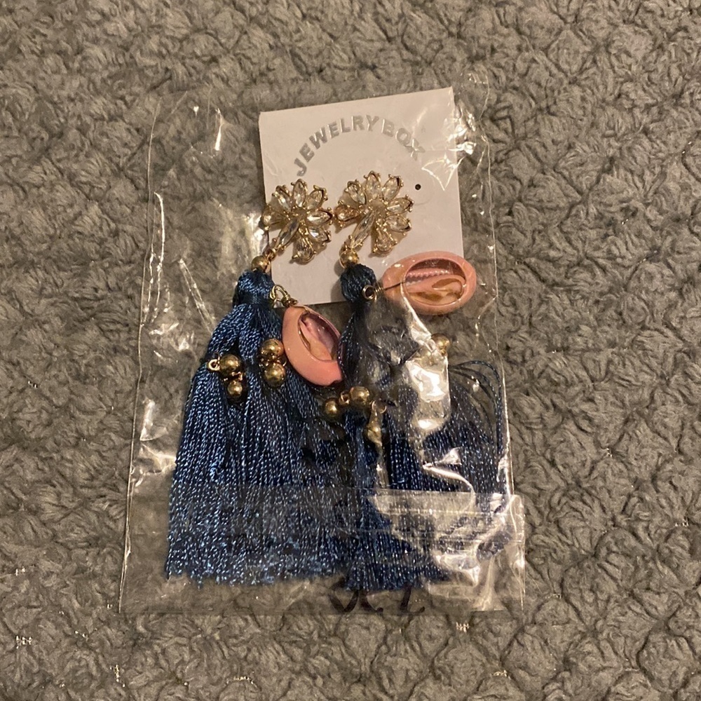 Nwt Jewelry Box Tassel Earrings